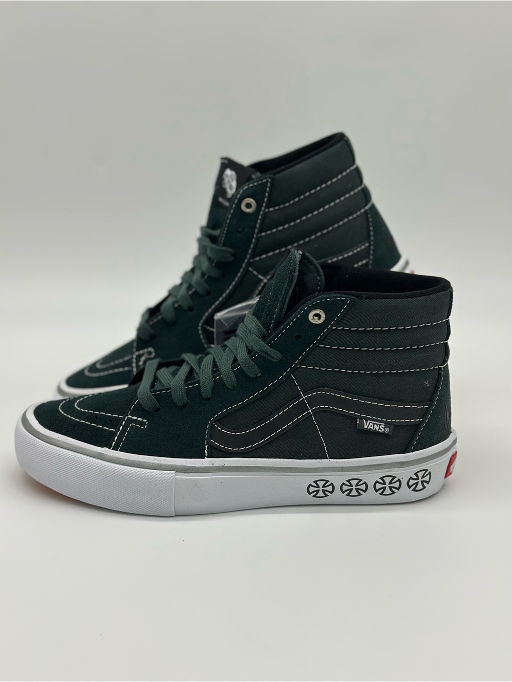 Vans High-Top Sneakers in Dark Green with White Sole